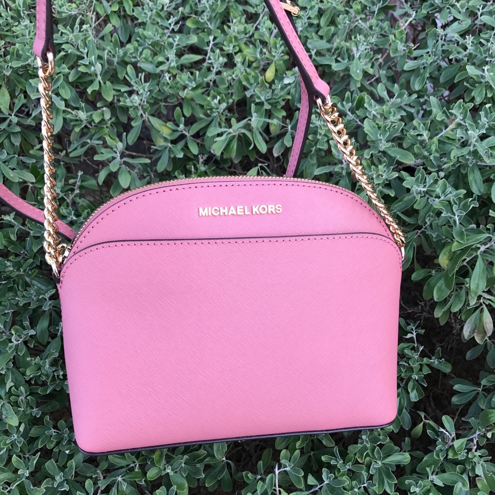 MICHAEL KORS SAFFIANO LEATHER EMMY CROSSBODY ROSE